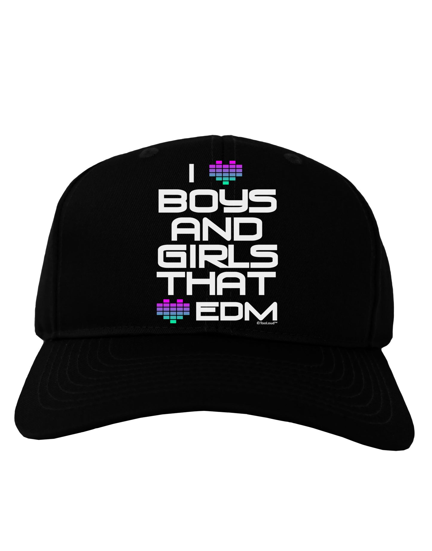 I Heart Boys and Girls That Heart EDM Adult Dark Baseball Cap Hat-Baseball Cap-TooLoud-Black-One Size-Davson Sales