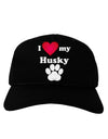 I Heart My Husky Adult Dark Baseball Cap Hat by TooLoud-Baseball Cap-TooLoud-Black-One Size-Davson Sales