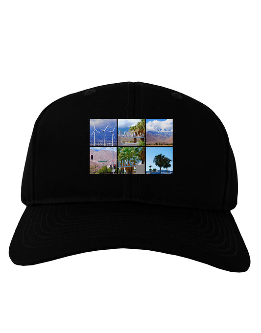 Palm Springs Square Collage Adult Dark Baseball Cap Hat-Baseball Cap-TooLoud-Black-One Size-Davson Sales