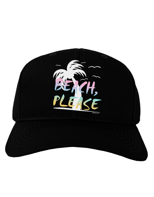 Beach Please - Summer Colors with Palm Trees Adult Dark Baseball Cap Hat-Baseball Cap-TooLoud-Black-One Size-Davson Sales