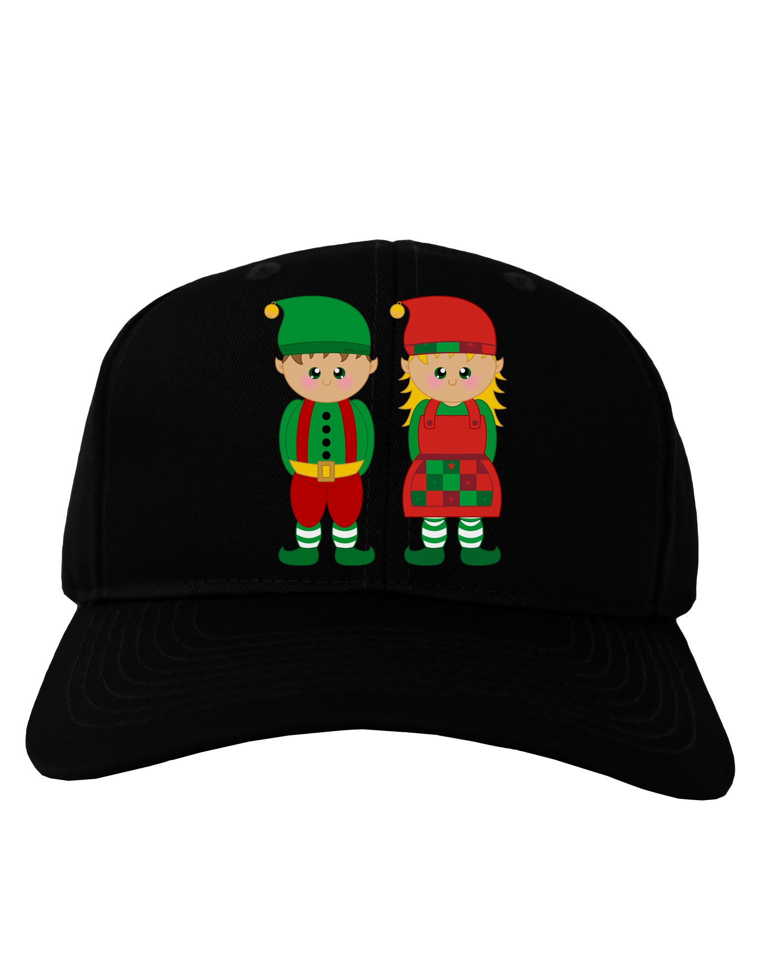 Cute Elf Couple Christmas Adult Dark Baseball Cap Hat-Baseball Cap-TooLoud-Black-One Size-Davson Sales