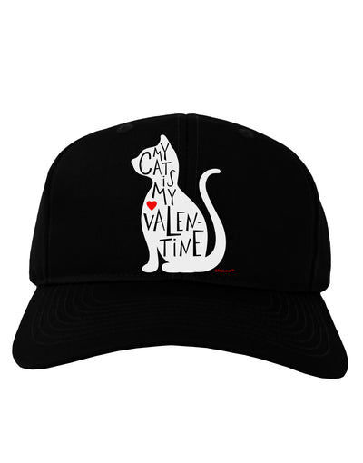 My Cat Is My Valentine Adult Dark Baseball Cap Hat by TooLoud-Baseball Cap-TooLoud-Black-One Size-Davson Sales