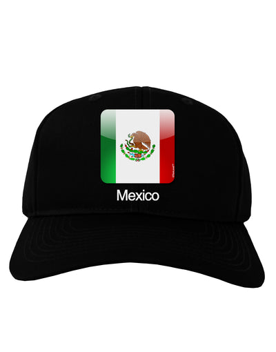 Mexican Flag App Icon - Text Adult Dark Baseball Cap Hat by TooLoud-Baseball Cap-TooLoud-Black-One Size-Davson Sales