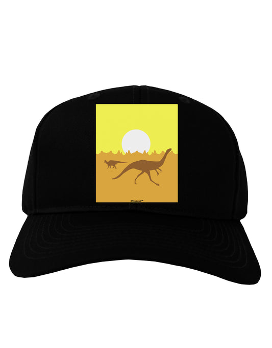 Jurassic Dinosaur Sunrise Adult Dark Baseball Cap Hat by TooLoud-Baseball Cap-TooLoud-Black-One Size-Davson Sales
