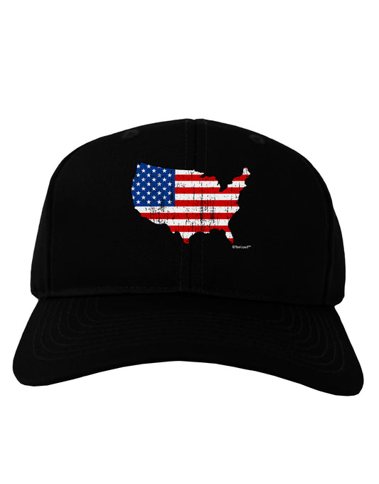 United States Cutout - American Flag Distressed Adult Dark Baseball Cap Hat by TooLoud-Baseball Cap-TooLoud-Black-One Size-Davson Sales