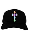 Easter Egg Cross Faux Applique Adult Dark Baseball Cap Hat-Baseball Cap-TooLoud-Black-One Size-Davson Sales