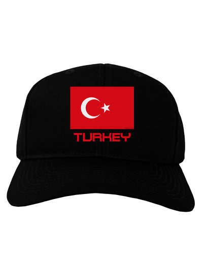 Turkey Flag with Text Adult Dark Baseball Cap Hat by TooLoud-Baseball Cap-TooLoud-Black-One Size-Davson Sales