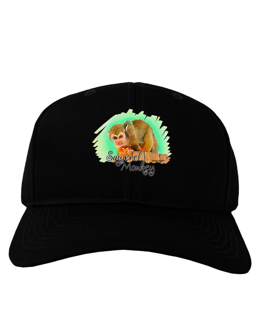 Squirrel Monkey Watercolor Text Adult Dark Baseball Cap Hat-Baseball Cap-TooLoud-Black-One Size-Davson Sales
