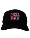 Happy Labor Day ColorText Adult Dark Baseball Cap Hat-Baseball Cap-TooLoud-Black-One Size-Davson Sales