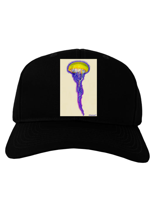 Jellyfish Outlined in Purple Watercolor Adult Dark Baseball Cap Hat-Baseball Cap-TooLoud-Black-One Size-Davson Sales