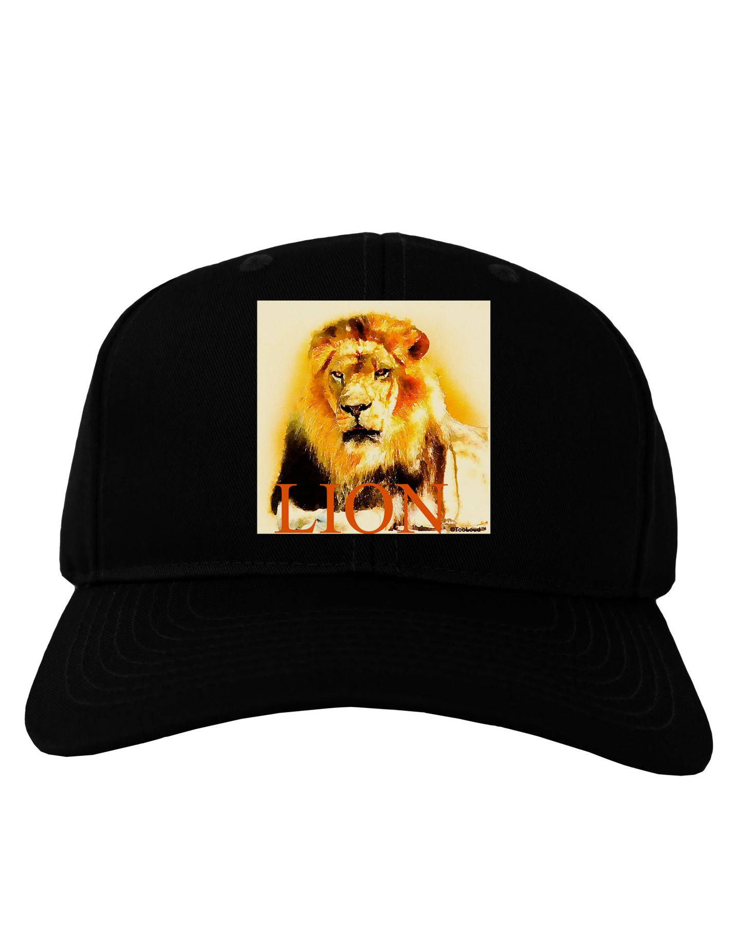 Lion Watercolor 4 Text Adult Dark Baseball Cap Hat-Baseball Cap-TooLoud-Black-One Size-Davson Sales