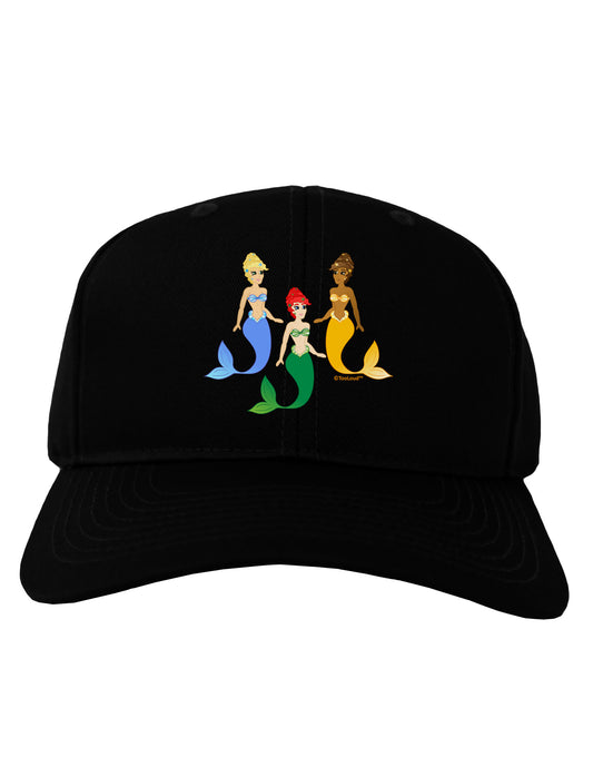 Three Mermaids Adult Dark Baseball Cap Hat-Baseball Cap-TooLoud-Black-One Size-Davson Sales