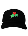 holly Christmas Design Adult Dark Baseball Cap Hat-Baseball Cap-TooLoud-Black-One Size-Davson Sales