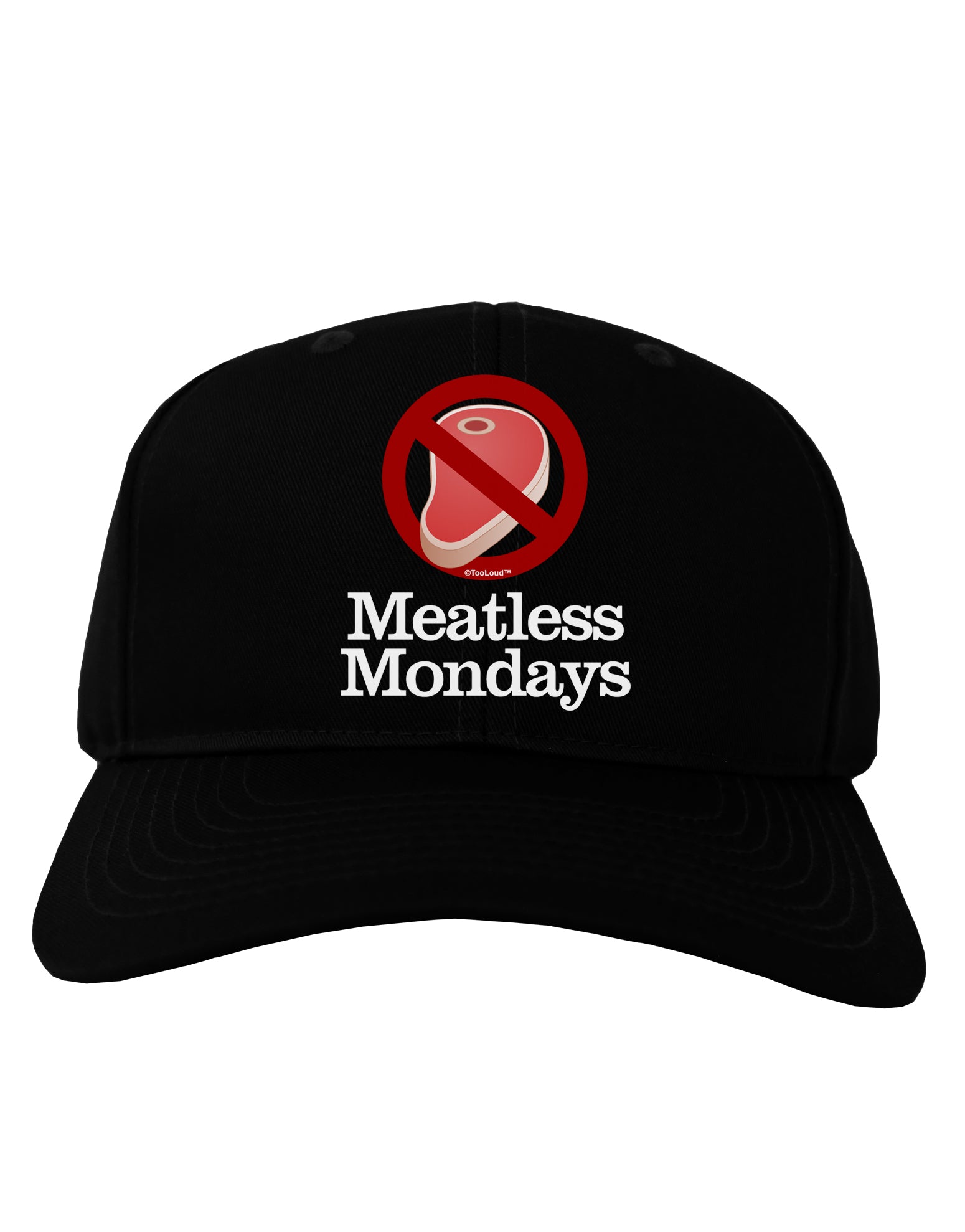 Meatless Mondays Adult Dark Baseball Cap Hat by TooLoud-Baseball Cap-TooLoud-Black-One Size-Davson Sales