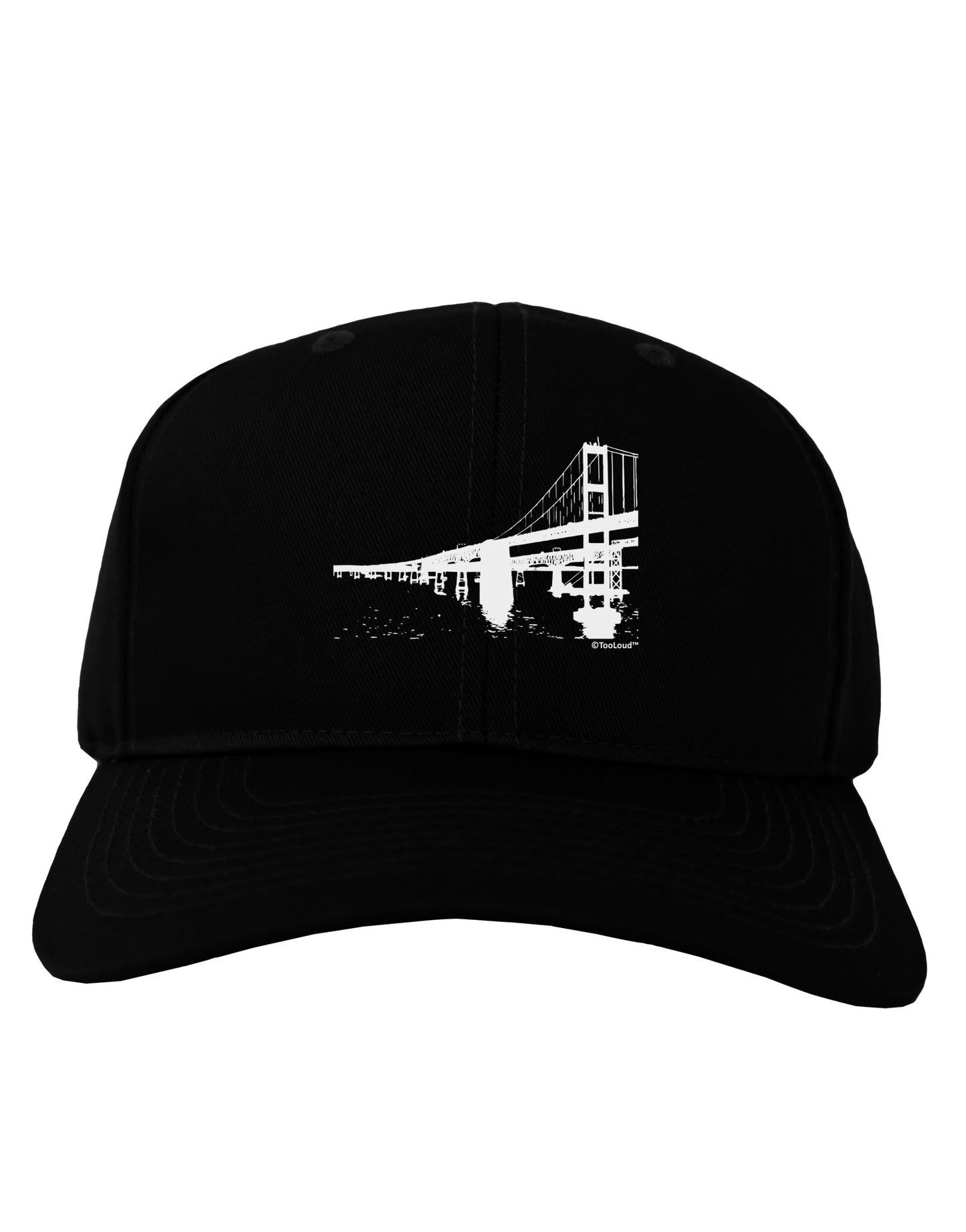 Bay Bridge Cutout Design Adult Dark Baseball Cap Hat by TooLoud-Baseball Cap-TooLoud-Black-One Size-Davson Sales
