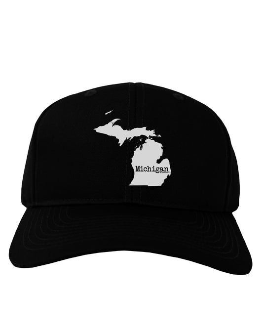 Michigan - United States Shape Adult Dark Baseball Cap Hat-Baseball Cap-TooLoud-Black-One Size-Davson Sales