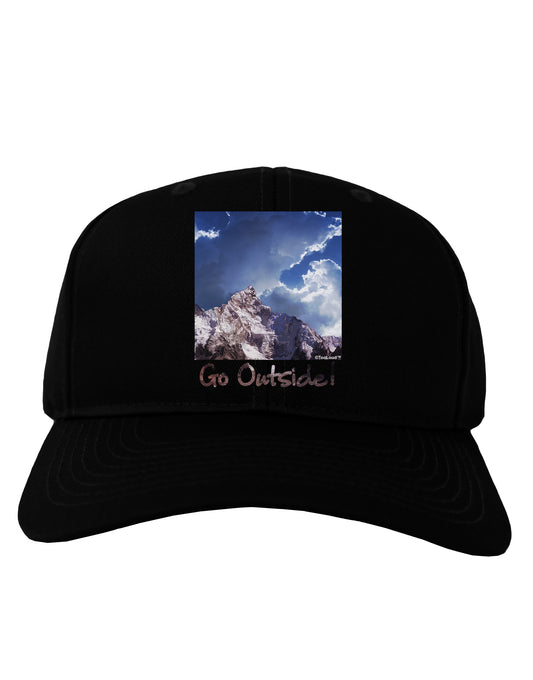 Go Outside Mountain Adult Dark Baseball Cap Hat by TooLoud-Baseball Cap-TooLoud-Black-One Size-Davson Sales