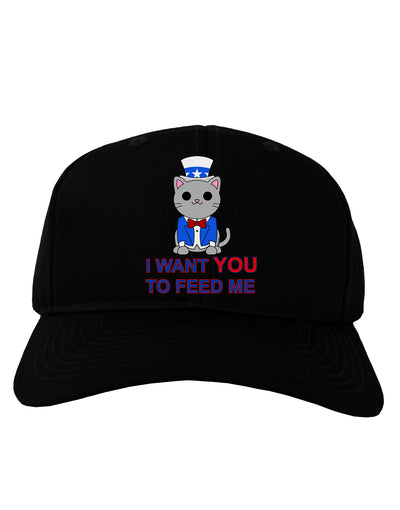 Patriotic Cat I Want You Adult Dark Baseball Cap Hat by TooLoud-Baseball Cap-TooLoud-Black-One Size-Davson Sales