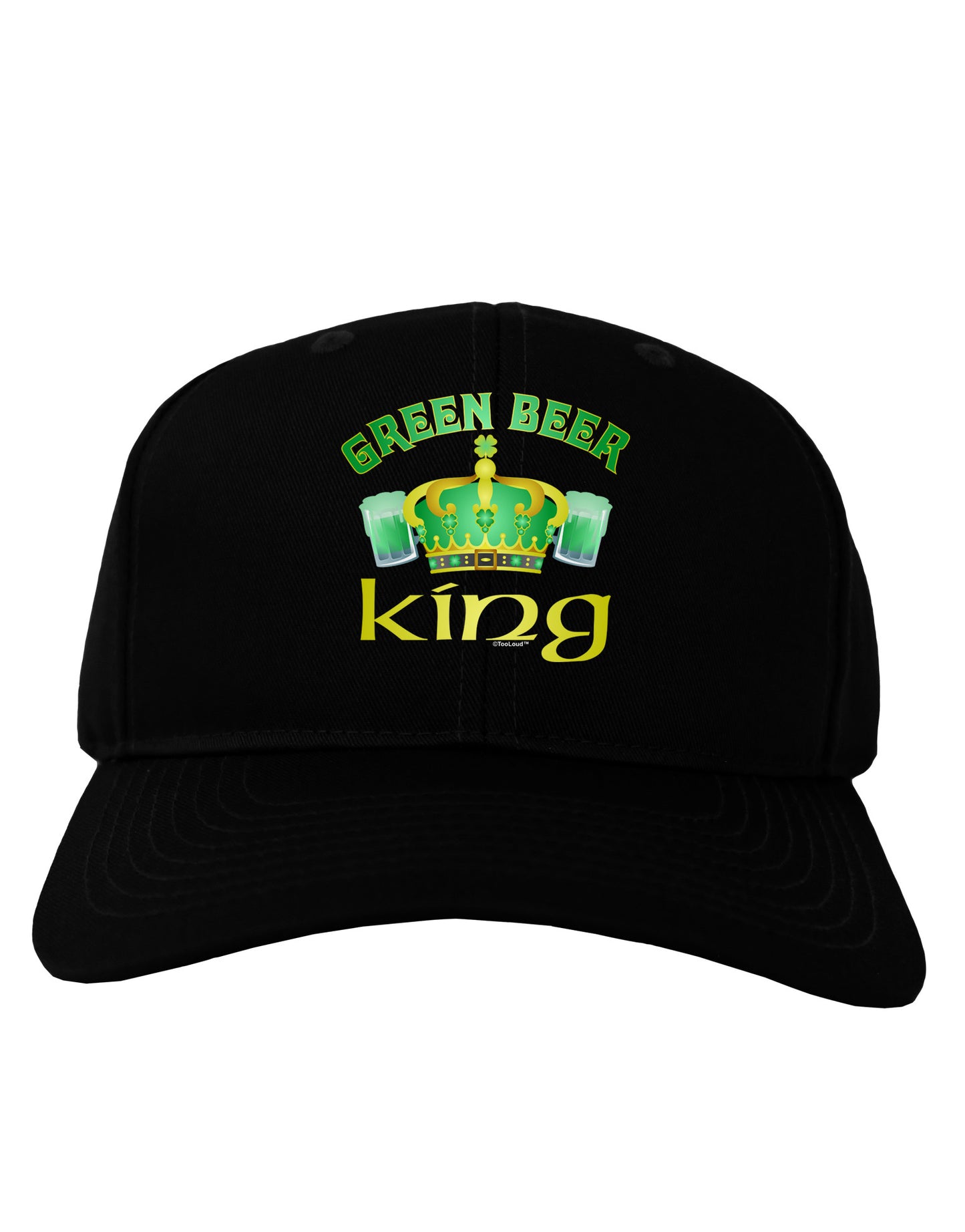 Green Beer King Adult Dark Baseball Cap Hat-Baseball Cap-TooLoud-Black-One Size-Davson Sales