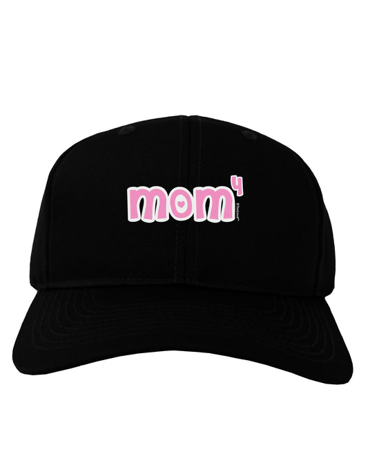 Mom to the Fourth Power - Cute Mom of 4 Design Adult Dark Baseball Cap Hat by TooLoud-Baseball Cap-TooLoud-Black-One Size-Davson Sales
