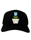 Easter Tulip Design - Blue Adult Dark Baseball Cap Hat by TooLoud-Baseball Cap-TooLoud-Black-One Size-Davson Sales