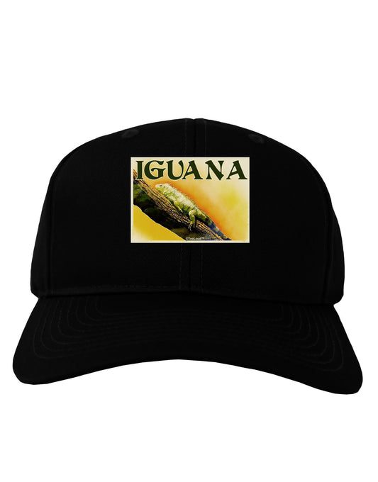 Iguana Watercolor Text Adult Dark Baseball Cap Hat-Baseball Cap-TooLoud-Black-One Size-Davson Sales