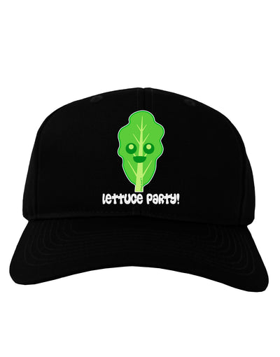 Cute Lettuce - Lettuce Party Adult Dark Baseball Cap Hat by TooLoud-Baseball Cap-TooLoud-Black-One Size-Davson Sales