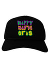 Happy Mardi Gras Text 2 Adult Dark Baseball Cap Hat-Baseball Cap-TooLoud-Black-One Size-Davson Sales