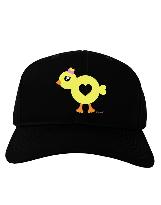 Cute Chick with Bow Adult Dark Baseball Cap Hat by TooLoud-Baseball Cap-TooLoud-Black-One Size-Davson Sales