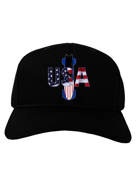 USA Bobsled Adult Dark Baseball Cap Hat by TooLoud-Baseball Cap-TooLoud-Black-One Size-Davson Sales