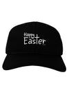 Happy Easter with Cross Adult Dark Baseball Cap Hat by TooLoud-Baseball Cap-TooLoud-Black-One Size-Davson Sales