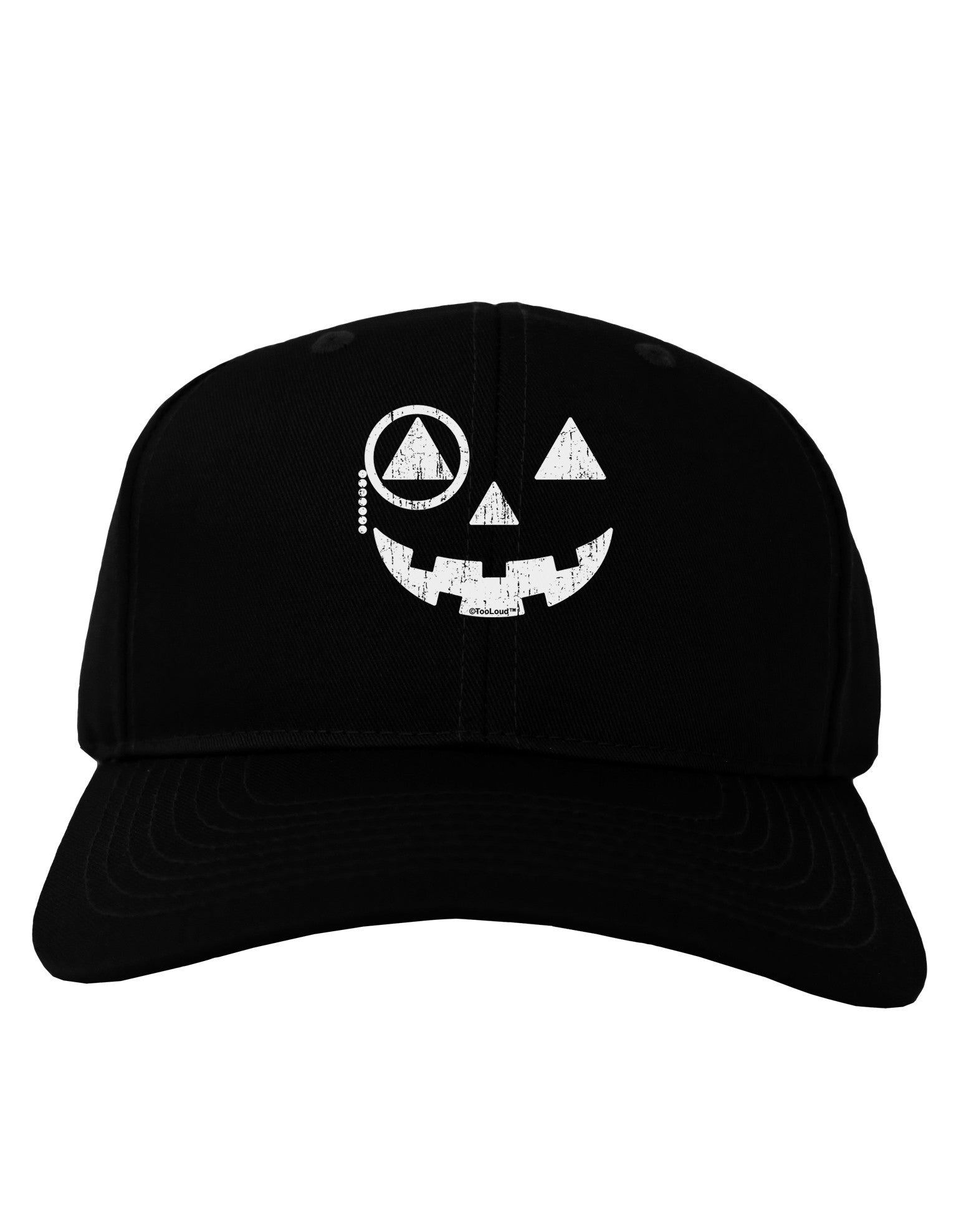 Monocle Jack-o-Lantern Distressed Adult Dark Baseball Cap Hat-Baseball Cap-TooLoud-Black-One Size-Davson Sales