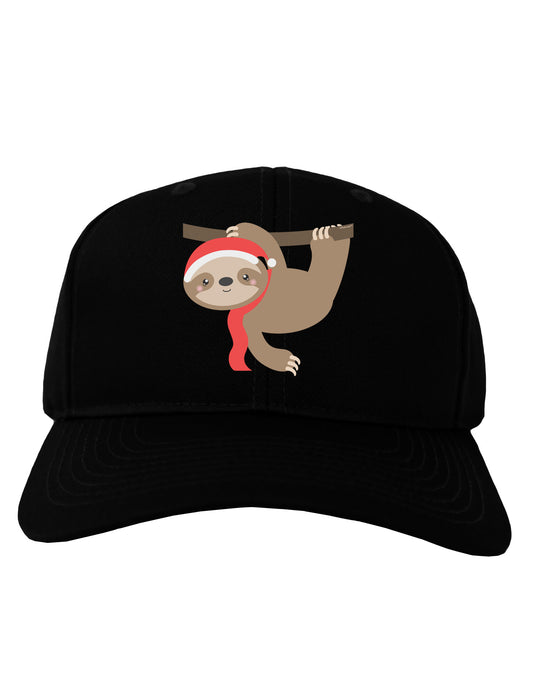 Cute Christmas Sloth with Santa Hat Adult Dark Baseball Cap Hat-Baseball Cap-TooLoud-Black-One Size-Davson Sales