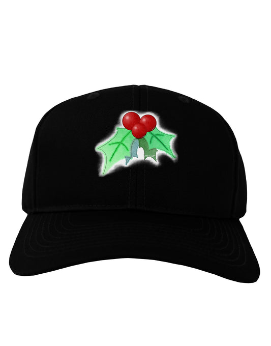 Holly Watercolor Adult Dark Baseball Cap Hat-Baseball Cap-TooLoud-Black-One Size-Davson Sales