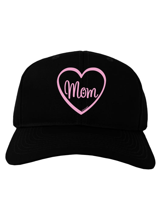 Mom Heart Design - Pink Adult Dark Baseball Cap Hat by TooLoud-Baseball Cap-TooLoud-Black-One Size-Davson Sales