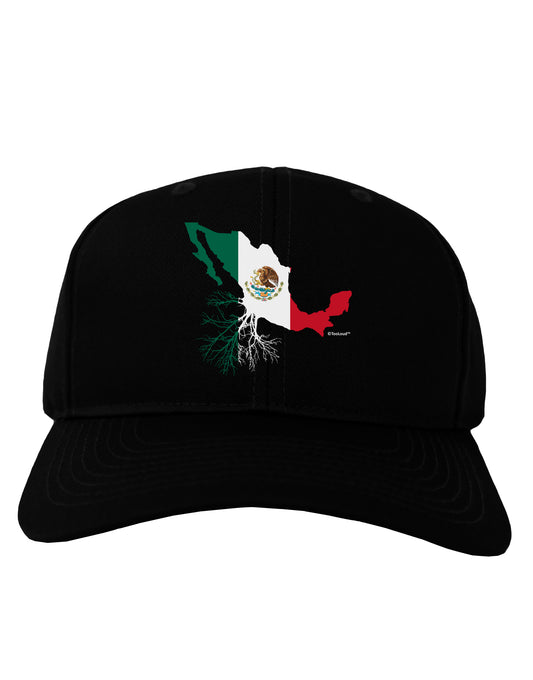 Mexican Roots - Mexico Outline Mexican Flag Adult Dark Baseball Cap Hat by TooLoud-Baseball Cap-TooLoud-Black-One Size-Davson Sales