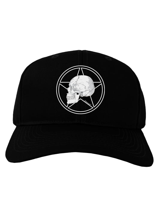 White Skull With Star Adult Dark Baseball Cap Hat by TooLoud-Baseball Cap-TooLoud-Black-One Size-Davson Sales