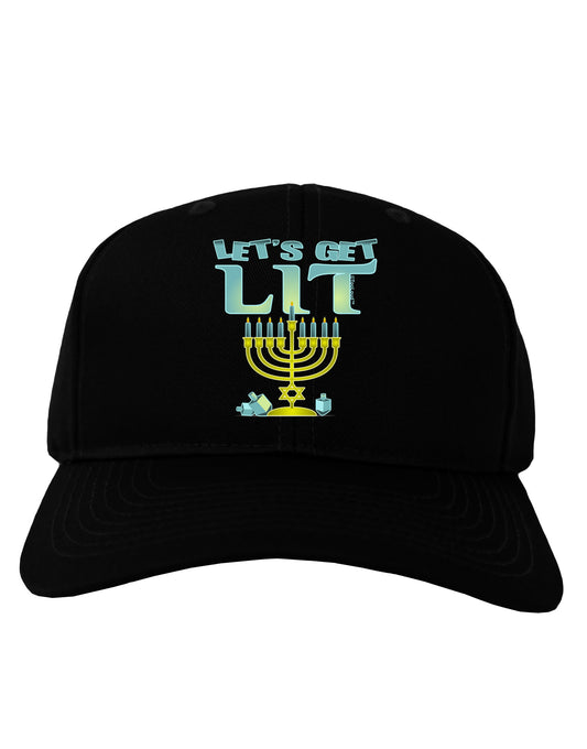 Let's Get Lit Menorah Adult Dark Baseball Cap Hat-Baseball Cap-TooLoud-Black-One Size-Davson Sales