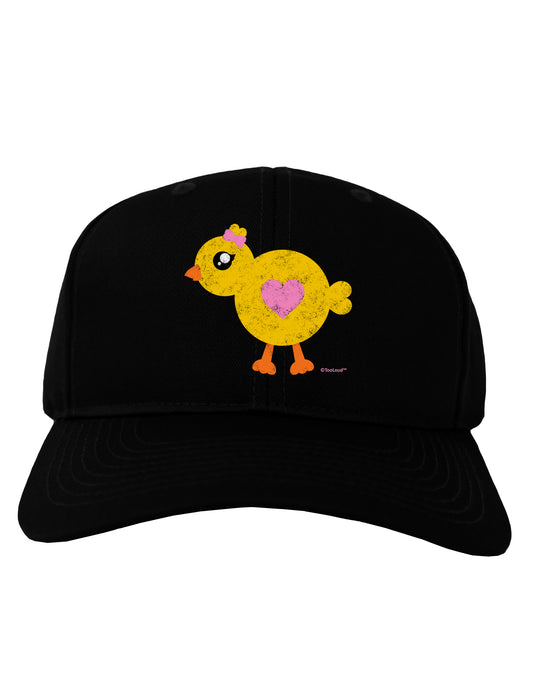 Cute Chick with Bow - Crayon Style Drawing Adult Dark Baseball Cap Hat by TooLoud-Baseball Cap-TooLoud-Black-One Size-Davson Sales