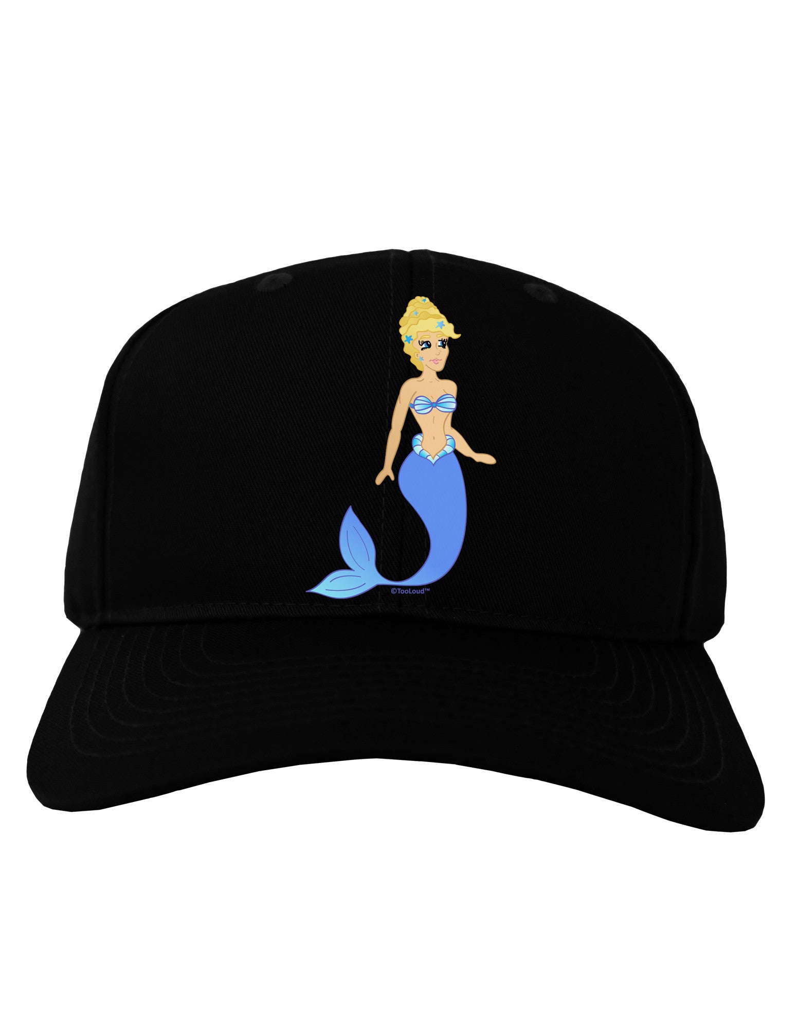 Mermaid Design - Blue Adult Dark Baseball Cap Hat-Baseball Cap-TooLoud-Black-One Size-Davson Sales