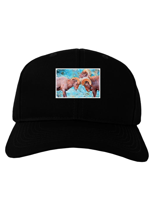 CO Bighorn Head Butt Watercolor Adult Dark Baseball Cap Hat-Baseball Cap-TooLoud-Black-One Size-Davson Sales