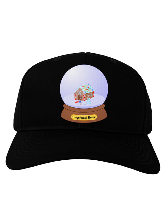 Little Gingerbread House Snow Globe Adult Dark Baseball Cap Hat by TooLoud-Baseball Cap-TooLoud-Black-One Size-Davson Sales
