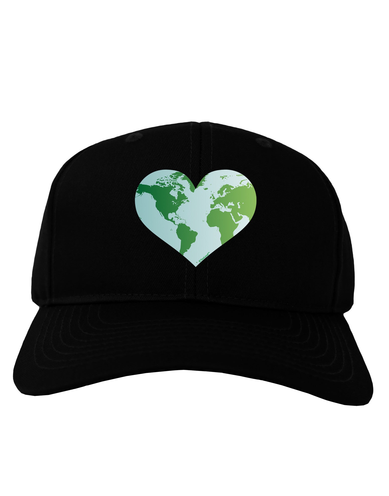 TooLoud World Globe Heart Adult Dark Baseball Cap Hat-Baseball Cap-TooLoud-Black-One Size-Davson Sales