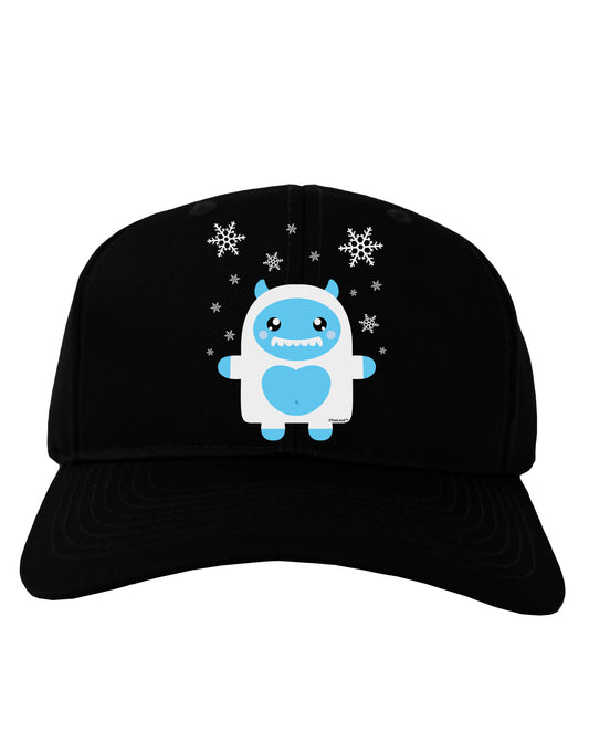 Cute Abominable Snowman Boy Yeti - Christmas Adult Dark Baseball Cap Hat-Baseball Cap-TooLoud-Black-One Size-Davson Sales