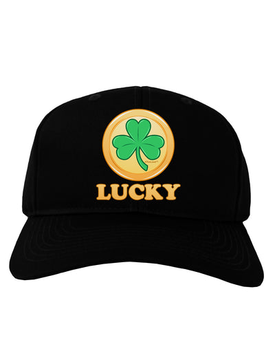 Shamrock Button - Lucky Adult Dark Baseball Cap Hat by TooLoud-Baseball Cap-TooLoud-Black-One Size-Davson Sales