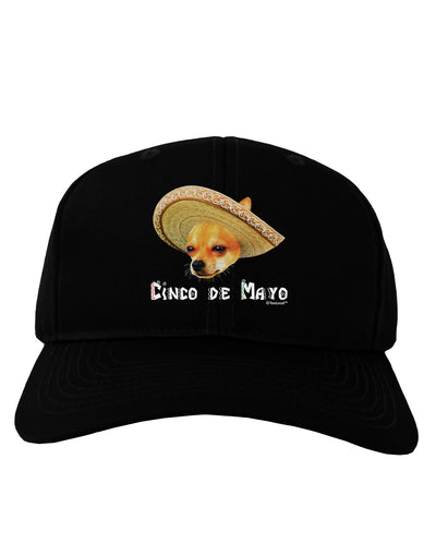 Chihuahua Dog with Sombrero - Cinco de Mayo Adult Dark Baseball Cap Hat by TooLoud-Baseball Cap-TooLoud-Black-One Size-Davson Sales