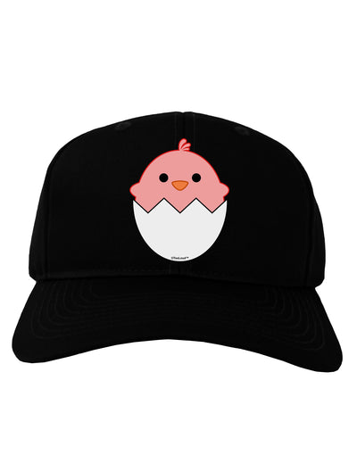 Cute Hatching Chick - Pink Adult Dark Baseball Cap Hat by TooLoud-Baseball Cap-TooLoud-Black-One Size-Davson Sales