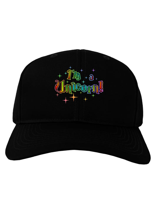 I'm a Unicorn Text Adult Dark Baseball Cap Hat-Baseball Cap-TooLoud-Black-One Size-Davson Sales