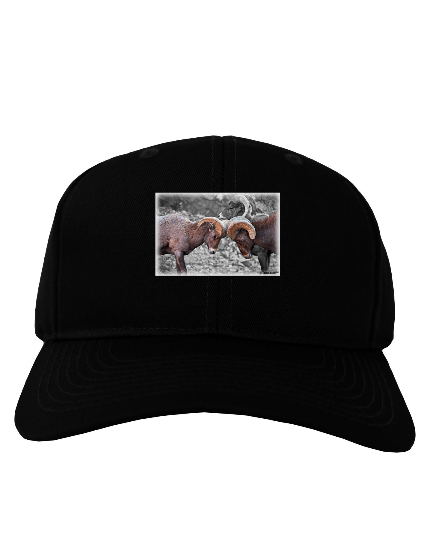 CO Bighorn Head Butt Desaturated Adult Dark Baseball Cap Hat-Baseball Cap-TooLoud-Black-One Size-Davson Sales