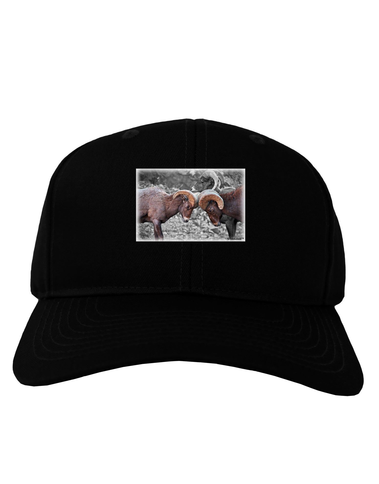 CO Bighorn Head Butt Desaturated Adult Dark Baseball Cap Hat-Baseball Cap-TooLoud-Black-One Size-Davson Sales